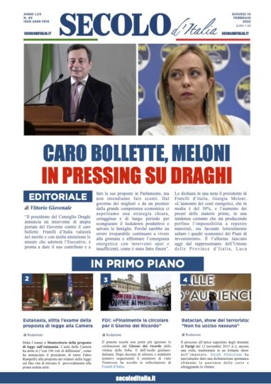 Lunedi 10 Gennaio 2020