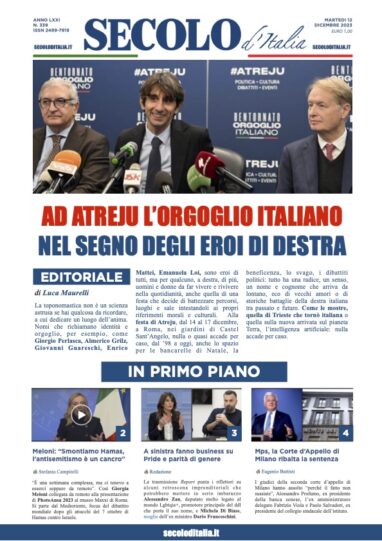 Lunedi 12 dicembre 2022