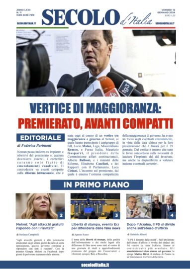 Venerdi 12 gennaio 2023