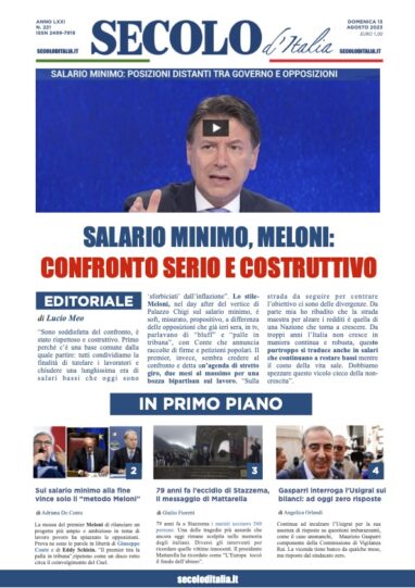 Sabato 13 agosto 2022