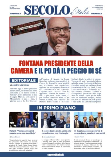 Lunedi 15 Ottobre 2018