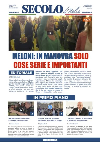 Domenica 15 ottobre 2023