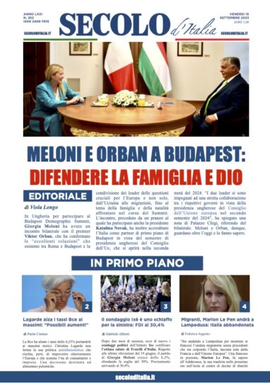 Venerdi 15 settembre 2023