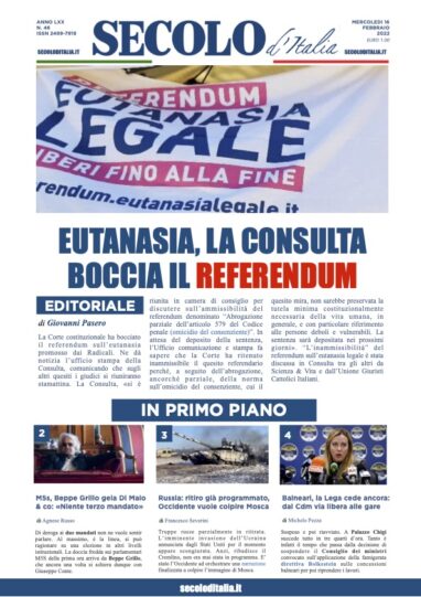 Mercoledi 16 febbraio 2022