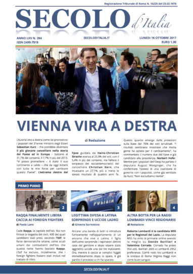 Lunedi 16 Ottobre 2017