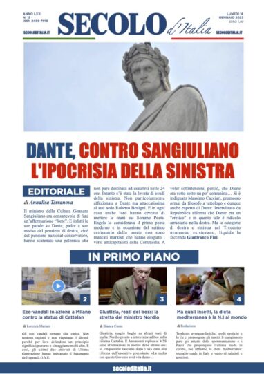 Lunedi 16 gennaio 2023