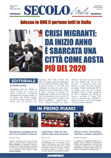 Martedi 17 Agosto 2021