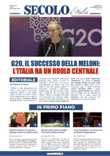 Giovedi 17 novembre 2022