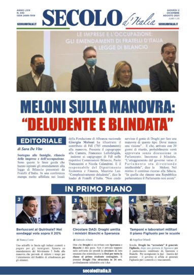 Giovedi 2 Dicembre 2021