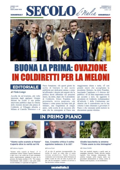 Domenica 2 ottobre 2022