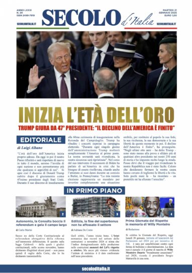 Martedi 21 gennaio 2025