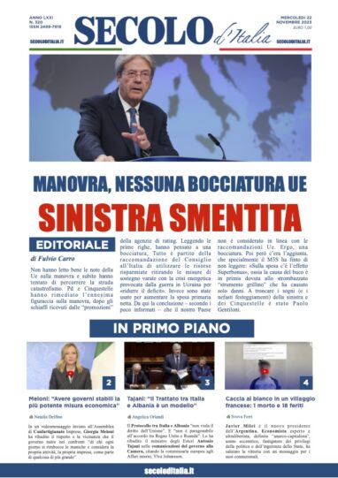 Martedi 22 novembre 2022