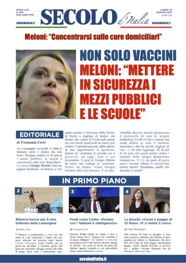 Lunedì 23 Agosto 2021