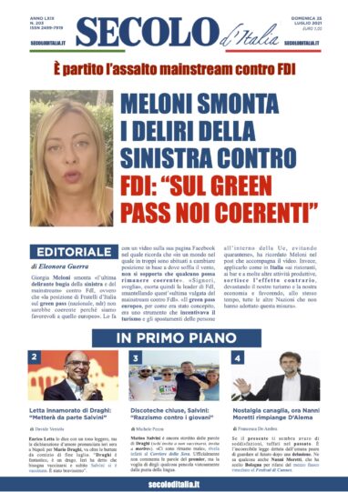 Mercoledi 25 Luglio 2018