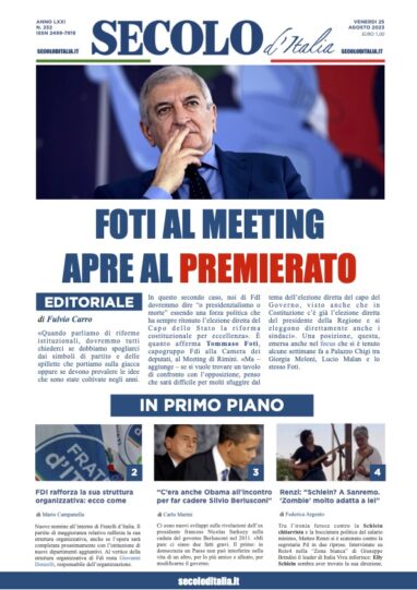 Venerdi 25 agosto 2023