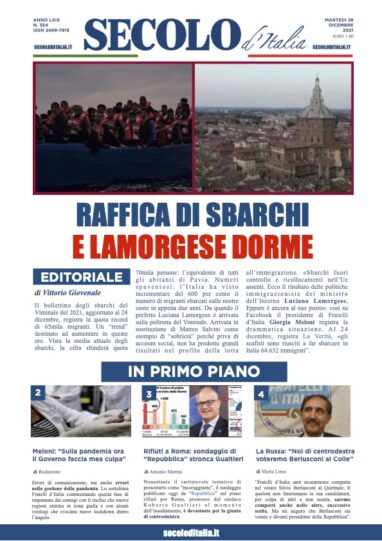 Martedi 28 Dicembre 2021