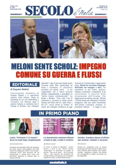 Lunedi 29 Ottobre 2018