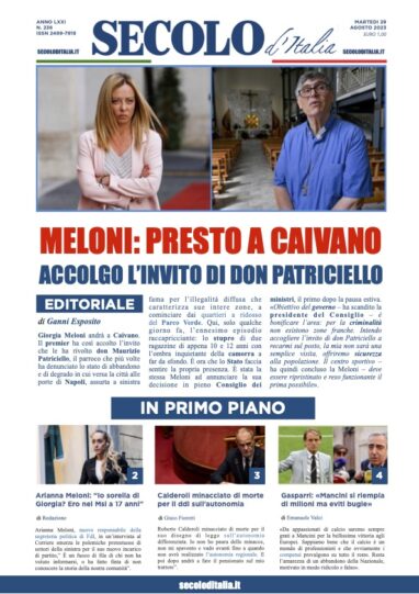 Martedi 29 agosto 2023