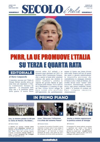 Sabato 29 luglio 2023