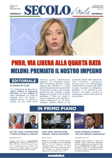 Mercoledi 29 novembre 2023