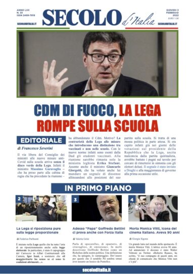 Giovedi 3 febbraio 2022