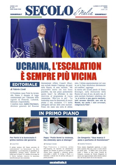 Lunedì 3 ottobre 2016