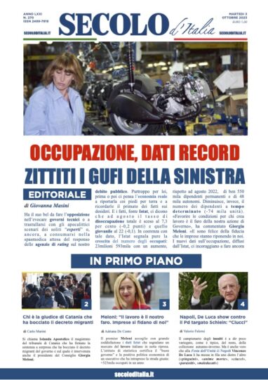 Martedi 3 ottobre 2023