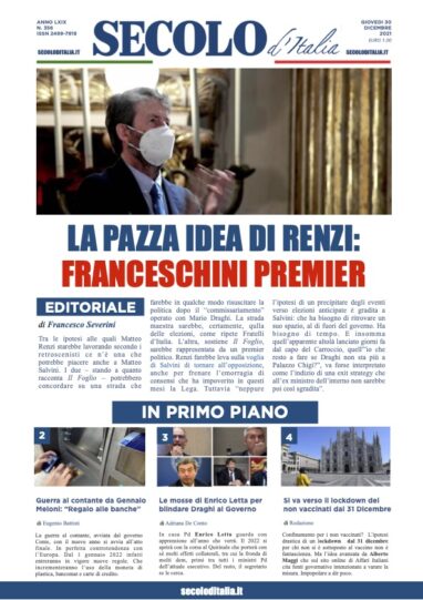 Giovedi 30 Dicembre 2021