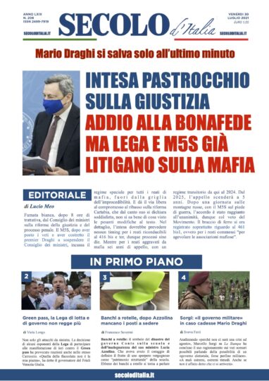 Martedi 30 luglio 2019