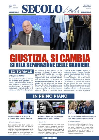 Giovedi 30 maggio 2024