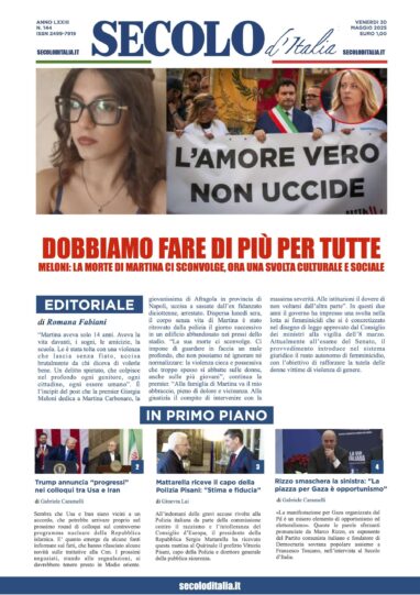 Venerdì 30 maggio 2025