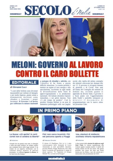 Lunedi 31 ottobre 2022