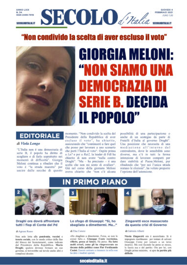 Giovedi 4 Febbraio 2021