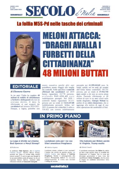 Giovedi 4 Novembre 2021