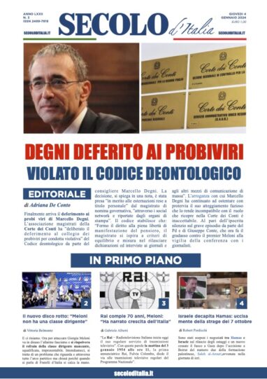 Mercoledi 4 gennaio 2023