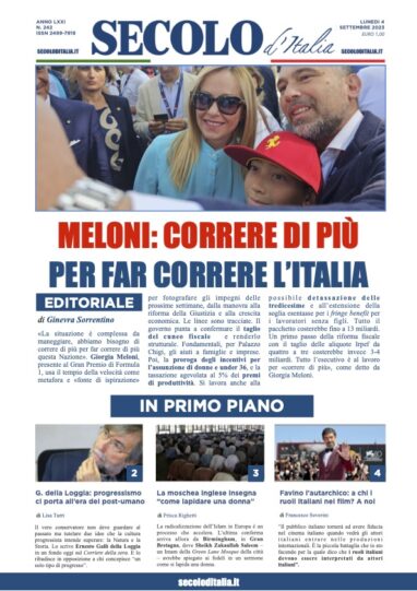 Lunedi 4 settembre 2023