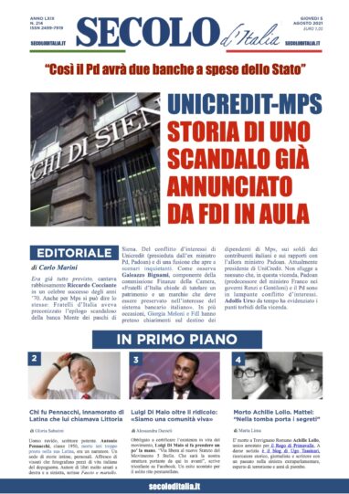 Lunedi 5 Agosto 2019