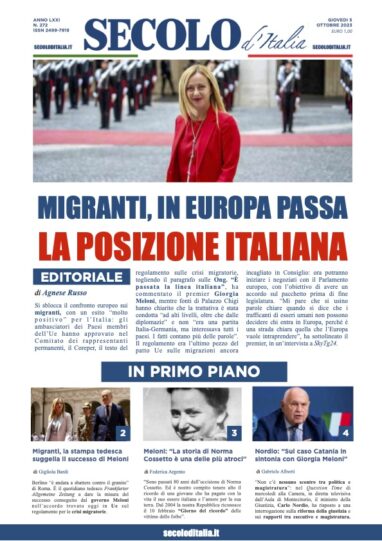 Giovedi 5 ottobre 2023