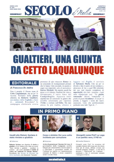 Venerdi 6 Novembre 2020