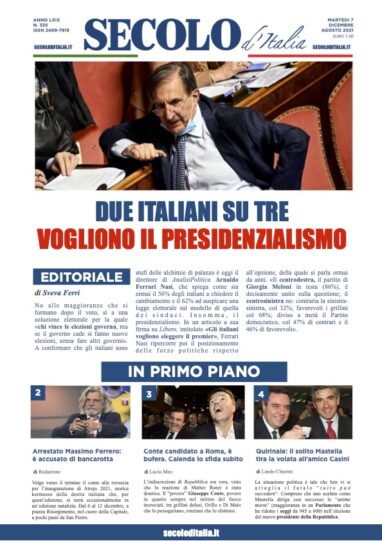 Martedi 7 Dicembre 2021