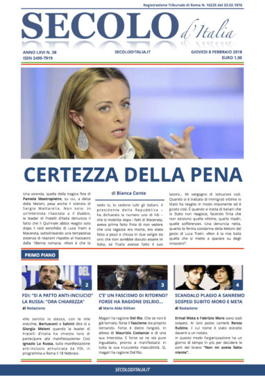 Giovedi 8 Febbraio 2018