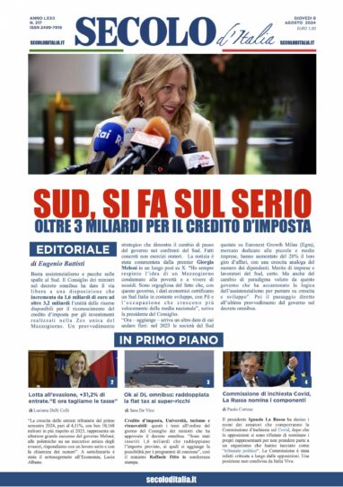 Giovedi 8 agosto 2024