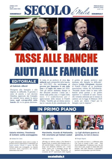 Martedi 9 agosto 2022