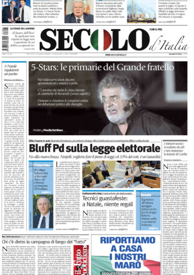 Mercoledì 05 dicembre 2012