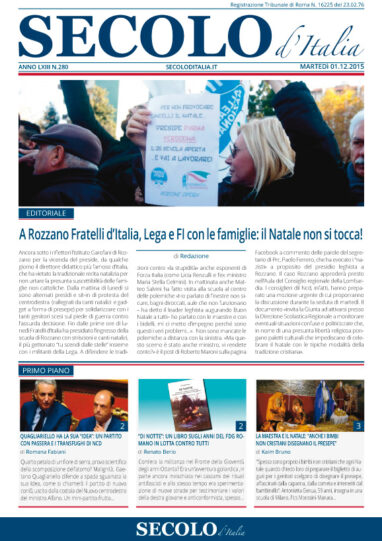 Martedì 1 dicembre 2015