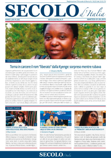 Martedì 1 settembre 2015