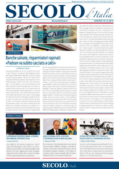 Giovedì 10 dicembre 2015