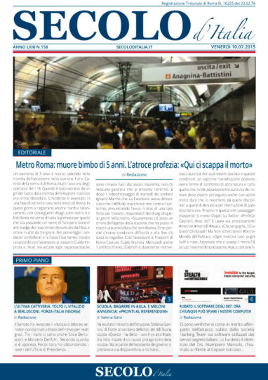 Venerdì 10 luglio 2015