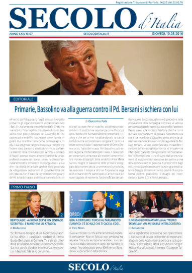 Giovedì 10 marzo 2016