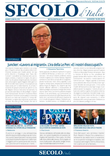Giovedì 10 settembre 2015